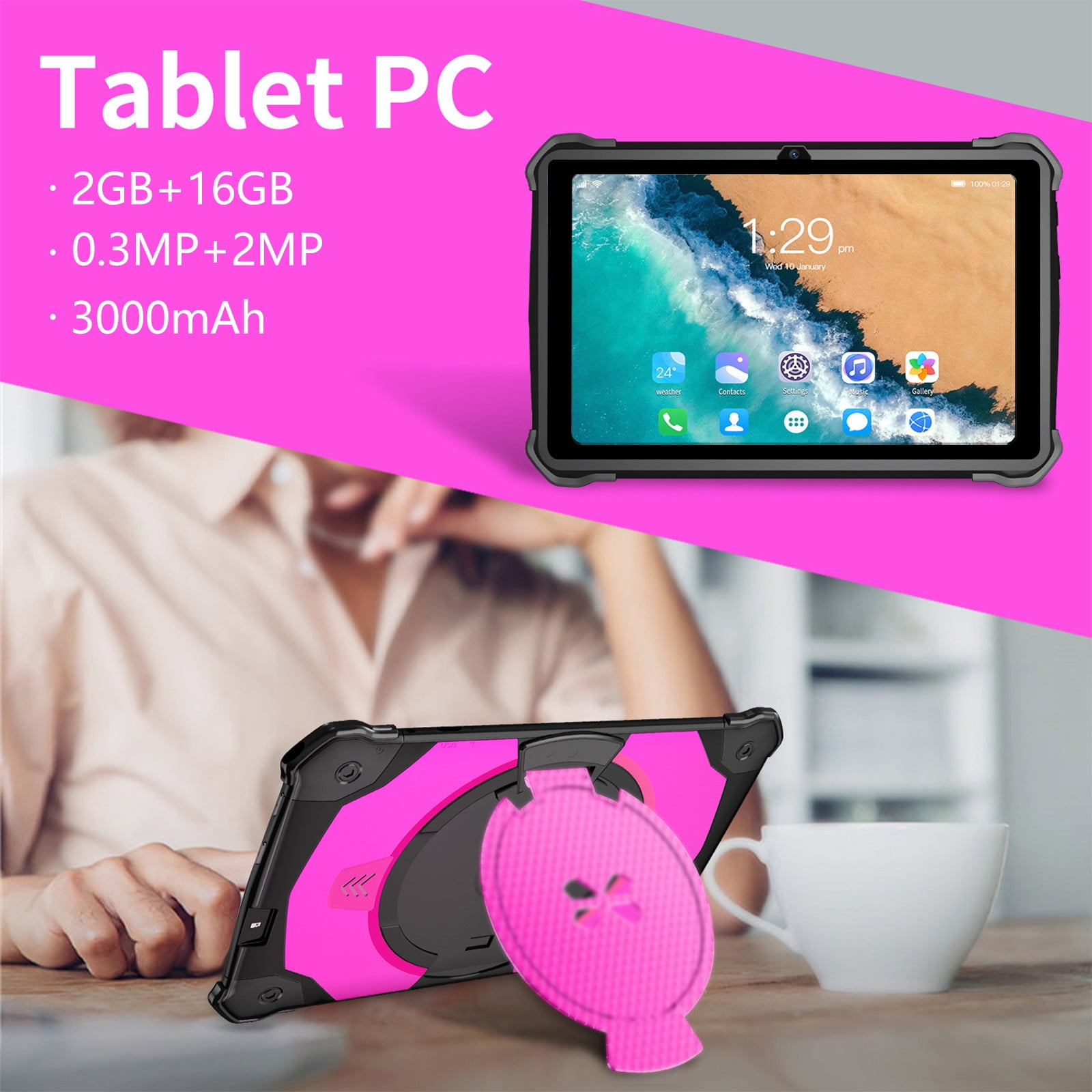 Android Tablets on Sale, maho HD 7 Inch Android Tablet IPS High Definition Screen WiFi Bluetooth Voice Call Game Video Learning Tablet Function,Purple