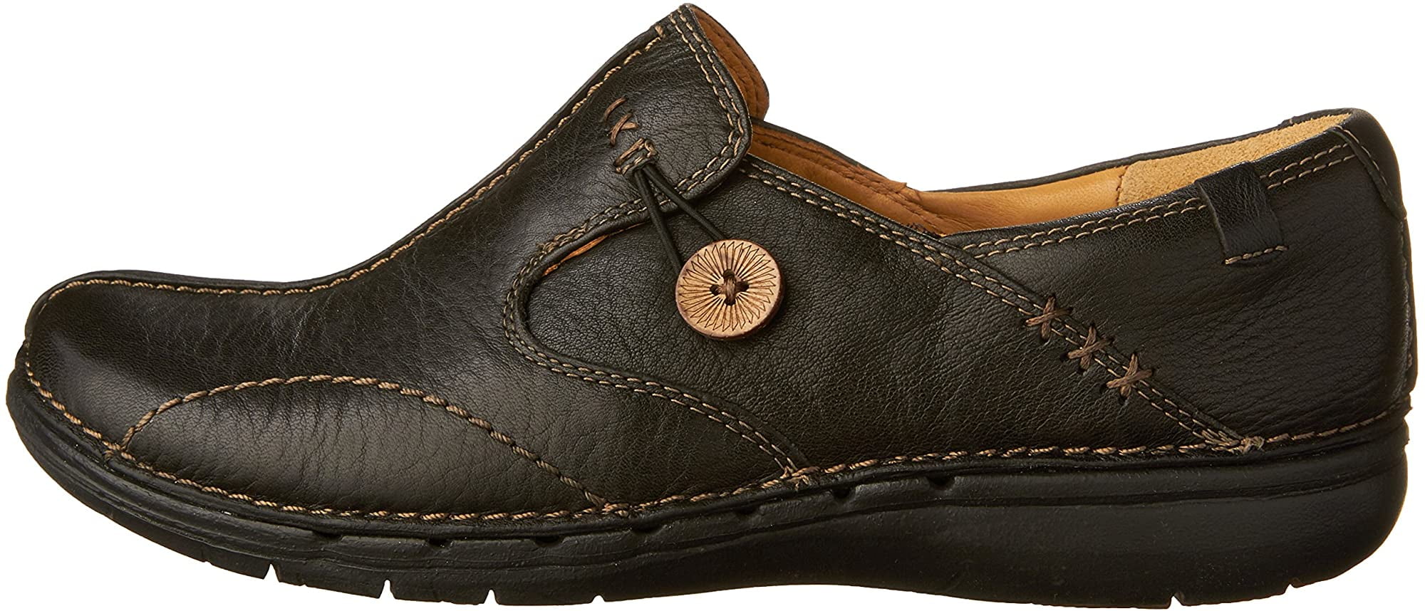 clarks un loop black leather