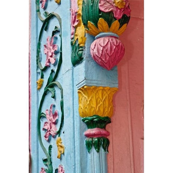 Ornate Doorway Detalis Delhi India Poster Print by Adam Jones - 23 x 35 in.