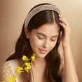 thumbnail image 5 of Diadema de diamantes de imitación de cristal para mujer, aros anchos para el cabello hechos a mano a la moda, diadema ostentosa con cuentas, accesorios para el cabello, 5 of 5
