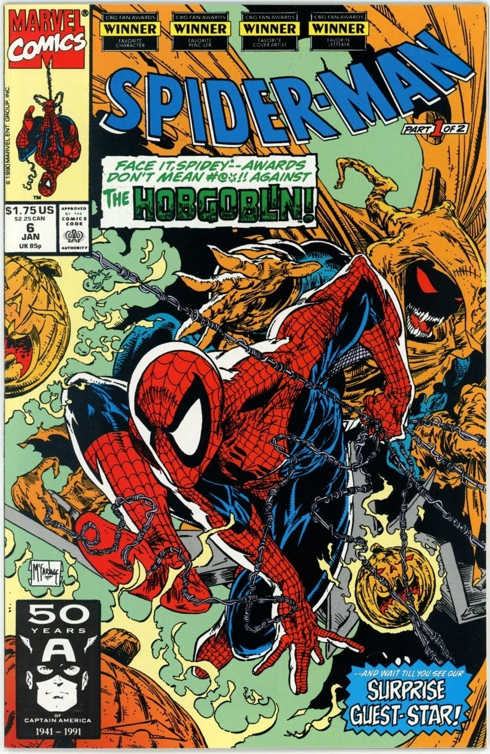 Spider-Man #6 1991 Marvel Comics NM- Comic Book Direct Edition