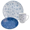 thumbnail image 2 of Juego Vajilla Familiar Porcelana Alemana, 12 Piezas para 4 Personas, Diseño Floreado Con Caja de Regalo, Color Azul y Blanco, 2 of 15