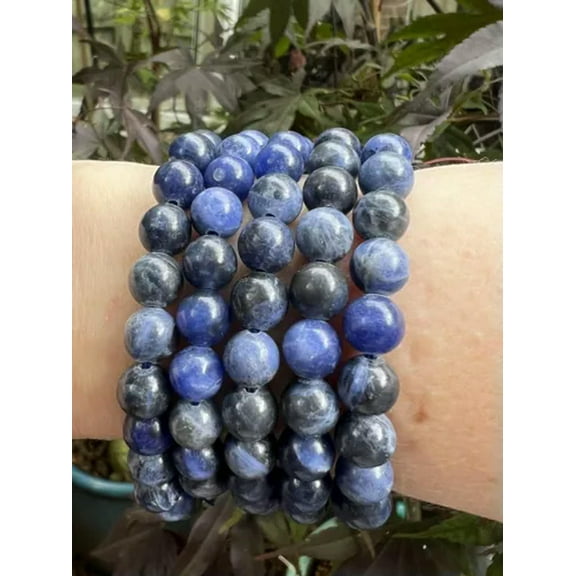 K-KED Sodalite Crystal Beaded Bracelet 8mm Chakra / Calming / Harmony 1 Pcs