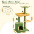 thumbnail image 3 of Cactus Cat Tree Tower - Cat Scratching Post with Flower Perch & Dangling Ball, Natural Sisal Scratcher for Indoor Cats/Kittens, Kitty Climbing Furniture with Stable Base, 3 of 9