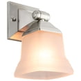 thumbnail image 2 of Sunlite Modern Vanity Light Fixture, Square Bell-Shaped Frosted Glass Shade, Medium Base (E26) Socket, Standard A19 (100W Max), Brushed Nickel, 2 of 6