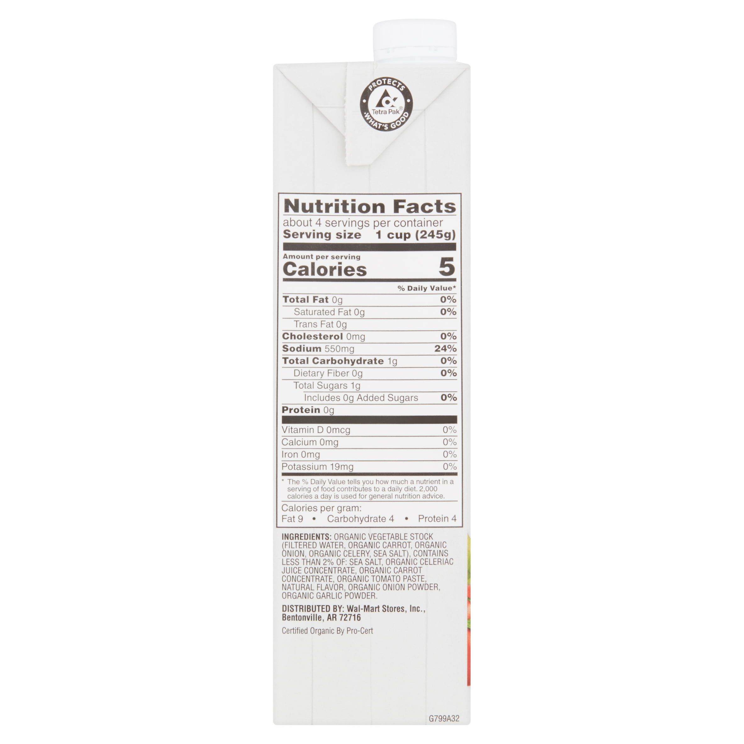 Sam's Choice Organic Vegetable Broth, 32 oz (Shelf-Stable)