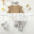 thumbnail image 3 of HAiming Girls Romper Ruffle Long Sleeve Pullover Tops Cute Graphic with Bow Warm Trendy Outfit Clothes, 3 of 9