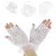 thumbnail image 2 of Guantes sin dedos bloqueadores de sol de encaje únicos para mujeres, color blanco., 2 of 5