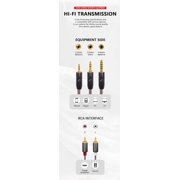 6N OCC 2.5mm 4.4mm 3.5mm to 2RCA Balanced Cable 1.6ft Compatible with Phone PC TV Audio Player Power Amplifier