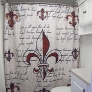 Southern Pride Fleur De Lis Fabric Shower Curtain Lily Bathroom Accessories French Country Home Decor