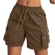 thumbnail image 1 of Pantalones Elásticos de Cintura para las Mujeres de Moda Casual Pantalones Cortos de Color Sólido con Cremallera de Bolsillo Dibujo Cómodo, 1 of 6