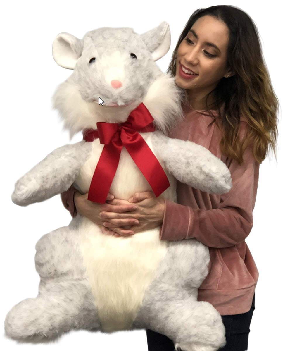 Big Plush American Made Giant Stuffed Hamster 33 inch Soft Plush Gray Color Rodent Animal