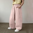 thumbnail image 6 of Riecok Wide Leg Pants for Boys Elastic Waist Pants Lightweight Solid Pull on Trousers Casual Outerwear with Pockets, 6 of 8
