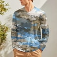 thumbnail image 6 of Men's V-Neck Camouflage Print Long Sleeve T-Shirt Casual Military Style Fashion Top Loose Fit Comfortable Outdoor Shirt,Sky Blue,M, 6 of 6