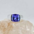 thumbnail image 2 of Men's Tanzanite Gemstone Ring For Him Handmade 925 Sterling Silver Signet Rings For Men Wedding Gift Ring Stackabe Tanzanite Birthstone Ring, 2 of 2