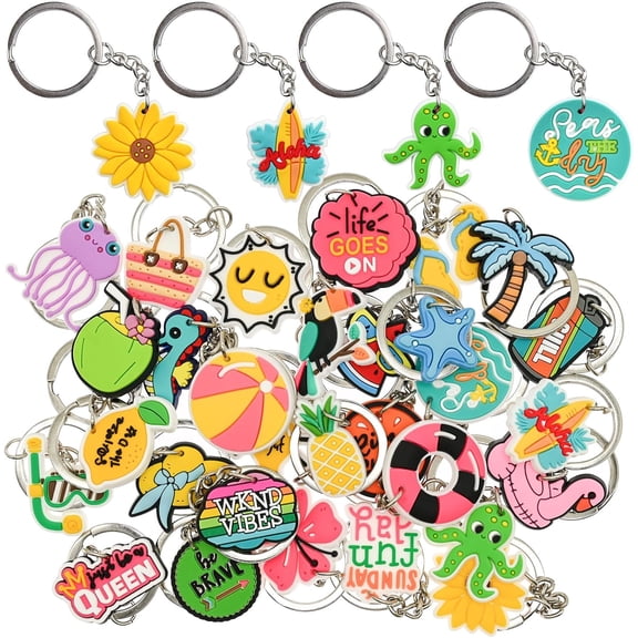 Random Keychains Bulk,Cute Key Chain for Classroom Prizes Gifts Party Favors