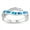 Blue Simulated Opal, variant on White Simulated Opal Roman Pattern Braided Ring Sterling Silver Size 7