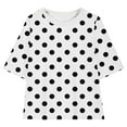 thumbnail image 4 of Kaemgyyd 5-15 Years Toddler Girls Summer Tops Fashion Polka Dot Half Sleeve T-Shirts Cute Round Neck Loose Tee for Children Kids, 4 of 6