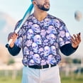 thumbnail image 5 of Lsque Skull star crystal Pattern Mens Polo Golf Shirts Funny Graphics Shorts Sleeve Button Shirts Baseball T-shirt-X-Large, 5 of 7