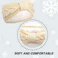 thumbnail image 4 of 2PCS Winter Knit Twist Cable Head Wraps Fuzzy Lined Headband Knotted Crochet Turban Thick Ear Warmer Elastic Hair Band Accessories for Girls Women, 4 of 7