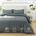 thumbnail image 3 of Lanpei Boho Duvet Cover Set 3PCs King, 100% Washed Cotton Bohemian Modern Bedding Set Grey Girls Fringed Tassel and Ruffle Comforter Cover Set With Zipper (1 Duvet Cover, 2 Pillowcases), 3 of 7