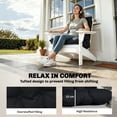 thumbnail image 3 of Outsunny Adirondack Chair Cushions Set of 2, Tufted High Back Patio Chair Cushions with Ties, Non-Slip Cushions for Adirondack Chairs, Black, 3 of 9