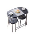 thumbnail image 4 of Tcbosik 3 Piece Dining Table Set for 2, Small Kitchen Table with Built-in Storage Shelf for Kitchen, Dining Room, Black, 4 of 13