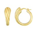 thumbnail image 2 of JewelStop 14K Yellow Gold 25x23mm Polished Graduated Hoop Swirl Earrings with Hinged Clasp, 2 of 3