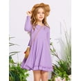 thumbnail image 5 of Arshiner Girls Dress, Long Sleeve A Line Twirly Skater Loose Casual/Party Dresses with Pocket, Summer Dresses Midi Sundress Beach Dress, 5 of 9