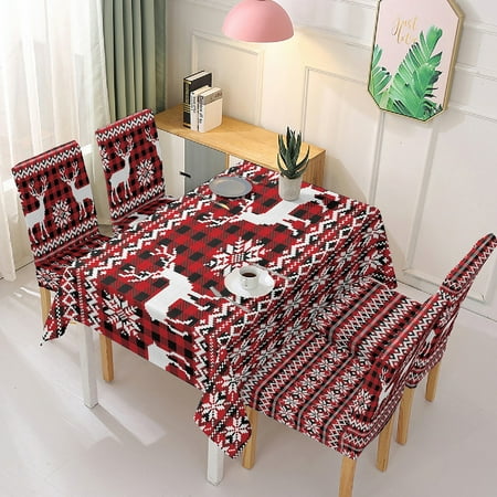 

UDIYO Table Cloth Christmas Theme Design Non-Fading Cloth Wedding Party Chair Cover for Dinning Room