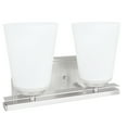 thumbnail image 3 of Aspen Creative 62215, Two-Light Metal Bathroom Vanity Wall Light Fixture, 11-5/8" Wide, Transitional Design in Brushed Nickel, 3 of 6