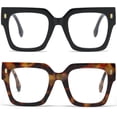 thumbnail image 1 of Fashion Oversized Blue Light Blocking Glasses for Women Men Trendy Big Square Frame Computer Eyeglasses, 1 of 7