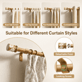 thumbnail image 2 of Yokila 1" Heavy Duty Curtain Rods for Windows 36-88 Inch Adjustable, Farmhouse Single Brown Rod with Decorative Floral Leaf Finials for Living Room Bedroom, 2 of 8
