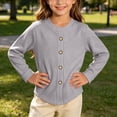 thumbnail image 2 of XYAIYT Girls Knitted Cardigan Casual Loose Long Sleeve Coat for Kids Button Down Fall Spring Jackets, 2 of 6