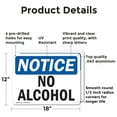 thumbnail image 2 of (2 Pack) No Alcohol OSHA Notice Sign 18 Inch X 12 Inch Indoor / Outdoor Rust-Free Aluminum Metal Signs for Workplace, Workshop, and Construction Site, Made in the USA, 2 of 8