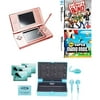Nintendo DS Lite w/ 2 Games & Accessory Pack Bundle, Metallic Rose