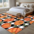thumbnail image 4 of Thanksgiving Area Rugs 6'x9', Washable Small Throw Rugs for Kitchen Dining room, Fall Orange Pumpkin Black White Plaid Indoor Outdoor Rug Non-Slip Low Pile Carpet Runner Reversible Floor Mats, 4 of 8