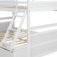 thumbnail image 6 of White Detachable Bunk Bed Twin Over Full for Kids with 2 Storage Drawers, Premium Pine Wood Bunk Bed Frame with Ladder and Guardrails for Toddlers, Teens Bedroom, Guest Room, No Box Spring Needed, 6 of 7