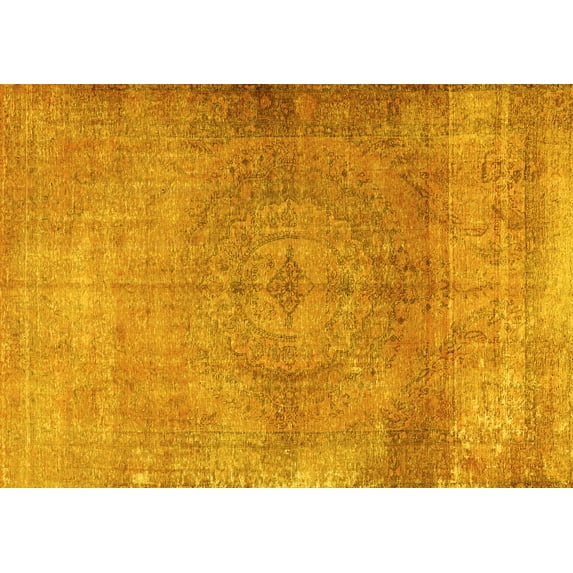Ahgly Company Indoor Rectangle Persian Yellow Traditional Area Rugs, 7' x 10'