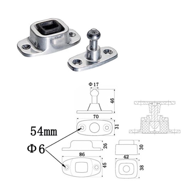 Bgsha Attrape-Porte en Aluminium pour Véhicule Récréatif, Butoir de Porte Résistant aux Intempéries, Support de Porte Facile à Installer, Accessoire pour VR