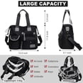thumbnail image 4 of Bolso YouNou para mujer, diseño floral con forma de estrella, asa superior, nailon, negro, 4 of 6