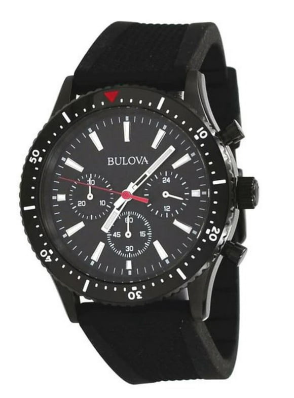 Bulova Men's Black IP Chronograph Sport Watch 98A267