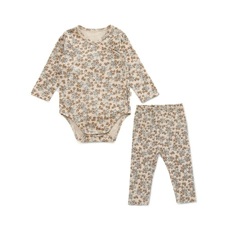 

Cindysus Toddler Cute Long Sleeve Rompers + Pants Baby Casual 2Pcs Outfit Suit Fruit Printed Home Floral Print Loose Romper Outfits Orange 80cm