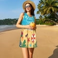 thumbnail image 3 of Balery Hello Summer1 Motif Robes d'Été pour Femmes – Robe Soleil Ample Sans Manches, Robe de Plage Décontractée et Confortable pour les Journées Chaudes, 3 of 7