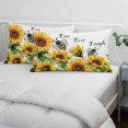 thumbnail image 4 of Sunflower Bee Standard Size Pillow Cover,Pillowcase Protectors with Zipper,Breathable Decorative Throw Pillow Case Cover,Vintage Yellow Floral Farmhouse Watercolor Pillow Shams for Couch 20x26Inch, 4 of 8