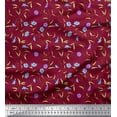 thumbnail image 1 of Soimoi Polyester Crepe Fabric Leaves & Aster Floral Printed Fabric 1 Yard 42 Inch Wide, 1 of 3