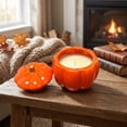 thumbnail image 4 of Orange Pumpkin Candle, Pumpkin Shape Candles, Pumpkin Spice Scented Candle, Ceramic Pumpkin Candle, Fall Candles, Candles for Home Decor, Fall Thanksgiving Gifts, 4 of 7