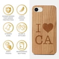 thumbnail image 4 of Case Yard Wooden Case Outside Soft TPU Silicone, Slim Fit Shockproof Wood Protective Phone Cover for Girls Boys Men and Women, Supports Wireless Charging Love CA Design case for iPhone-SE, 4 of 7
