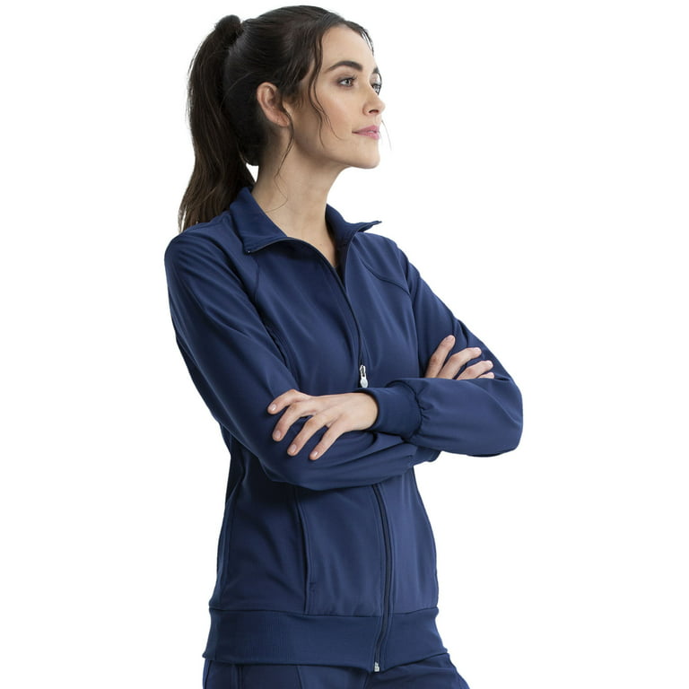Cherokee Infinity Women Medical Scrubs Jacket Zip Front 2391A, XS, Teal  Blue 