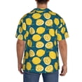 thumbnail image 5 of Xecao offers the Lemon for Men's Casual Short-sleeved Shirt, a button-up collared shirt with a pocket, perfect for beach vacations and yacht travel in the XX-Large size., 5 of 7